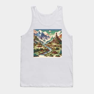 Medieval Castle Illustration Tank Top